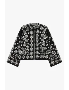 Cardigan Corto Con Motivo Paisley Jacquard Please