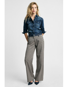 Pantalon palazzo à carreaux et taille haute Please