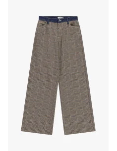 Pantaloni Palazzo Con Fantasia A Quadri E Vita Alta Please 2