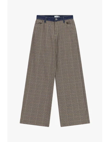 Pantaloni Palazzo Con Fantasia A Quadri E Vita Alta Please