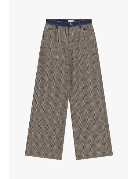 Pantaloni Palazzo Con Fantasia A Quadri E Vita Alta Please