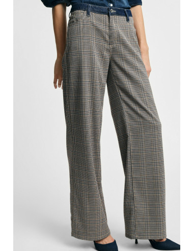 Pantalon palazzo à carreaux et taille haute Please