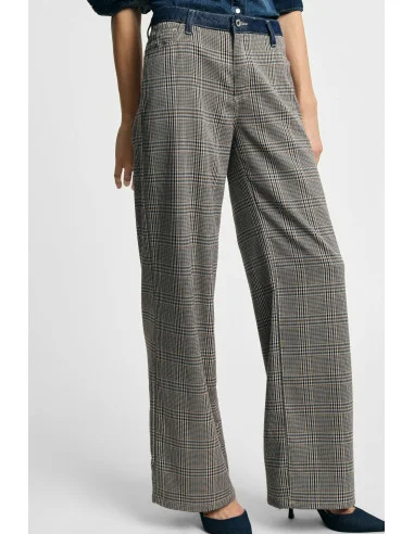 Pantaloni Palazzo Con Fantasia A Quadri E Vita Alta Please