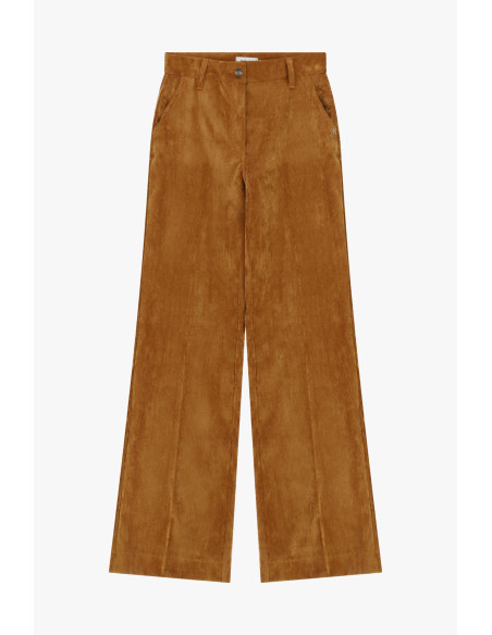 Mid-Rise Velvet Palazzo Trousers Please