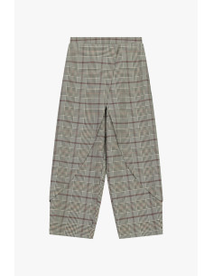Palazzo Trousers with Checkered Pattern and Layered Details Please 2
