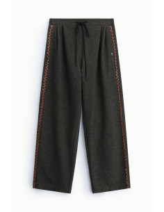 Wide-leg Jogger Trousers with Contrasting Side Stripe Please