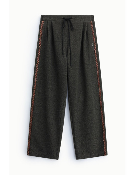 Pantaloni Jogging Largi Con Bordo Laterale A Contrasto Please