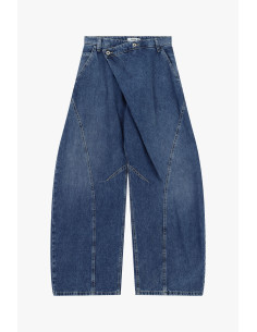 Balloon Jeans with Asymmetrical Waist and Stitching Details Please