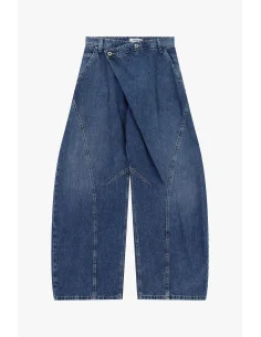 Jean balloon taille asymétrique avec détails de coutures Please