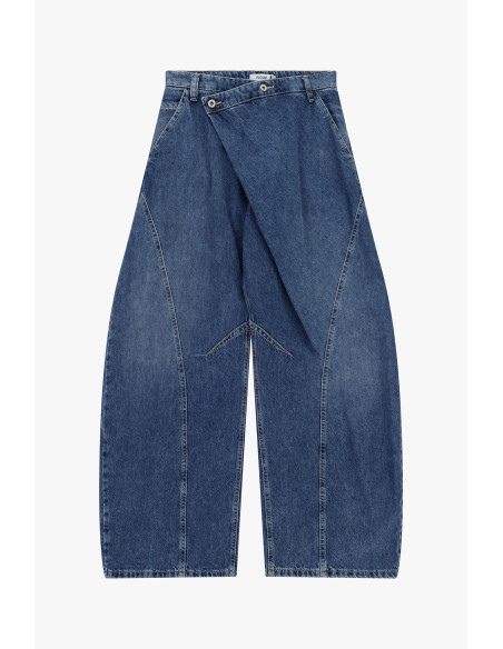 Balloon Jeans with Asymmetrical Waist and Stitching Details Please