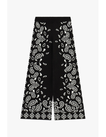 Palazzo Trousers with Contrasting Paisley Pattern Please