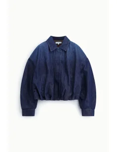Cropped Denim Jacket with Zip and Wide Sleeves Please 2