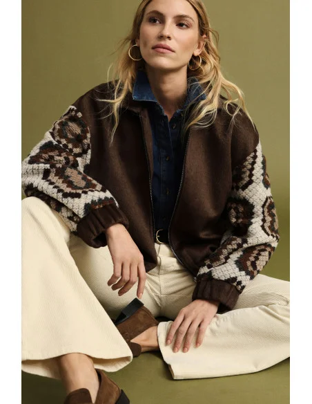 Bomber Con Maniche Effetto Intrecciato E Zip Please