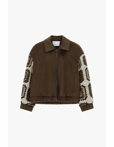 Bomber Con Maniche Effetto Intrecciato E Zip Please