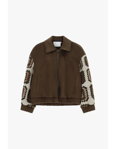 Bomber Con Maniche Effetto Intrecciato E Zip Please