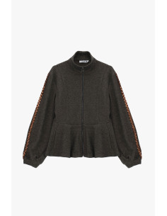 Bomber zippé avec détails en paillettes sur les manches Please