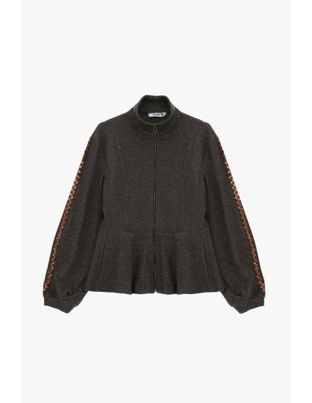 Bomber zippé avec détails en paillettes sur les manches Please