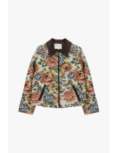 Blouson bomber à motif floral avec fermeture éclair Please 2