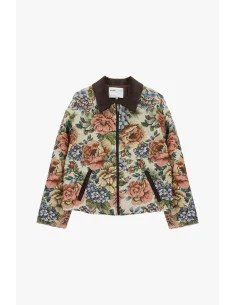 Floral Print Bomber Jacket with Zip Please 2