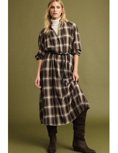 Long Checked Dress with Adjustable Belt – Please - Vestiti Firmati ...
