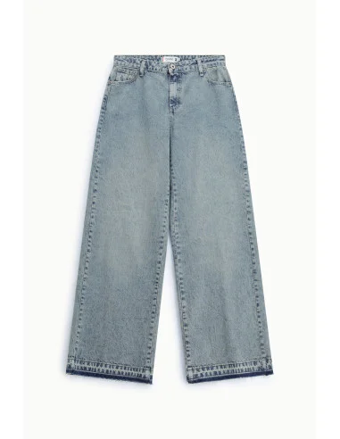 High-Waisted Wide-Leg Jeans with Flared Hem Please