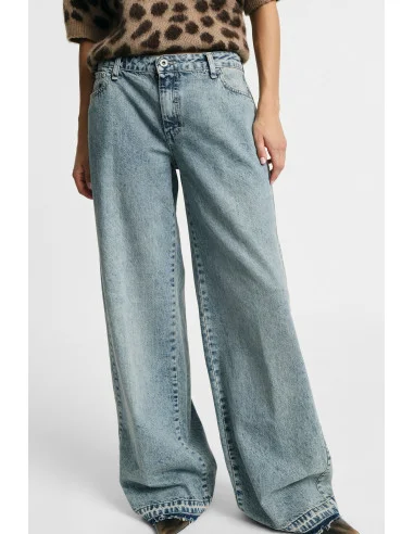 Jeans Ampi A Vita Alta Con Fondo Largo Please