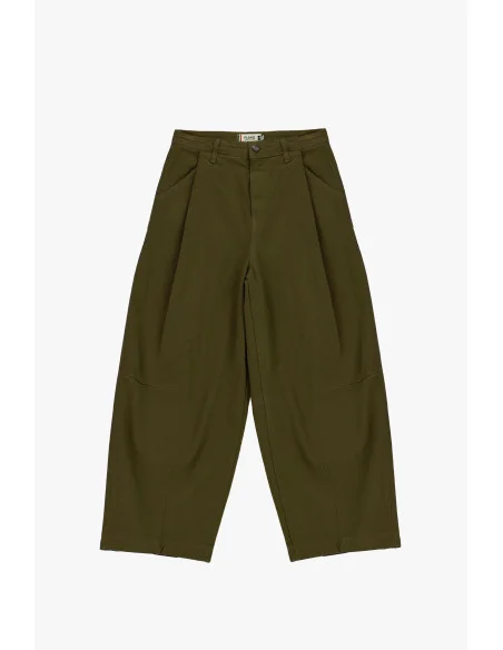 Pantalon palazzo taille haute à pinces Please - Kaki