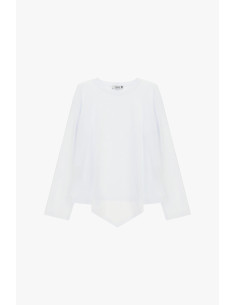 T-shirt à manches longues avec ourlet asymétrique Please 2