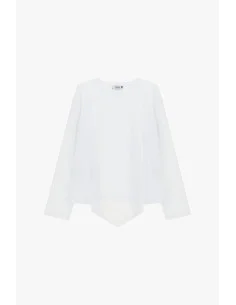 T-shirt à manches longues avec ourlet asymétrique Please 2