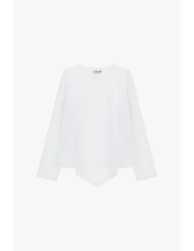 T-Shirt Manica Lunga Con Orlo Asimmetrico Please