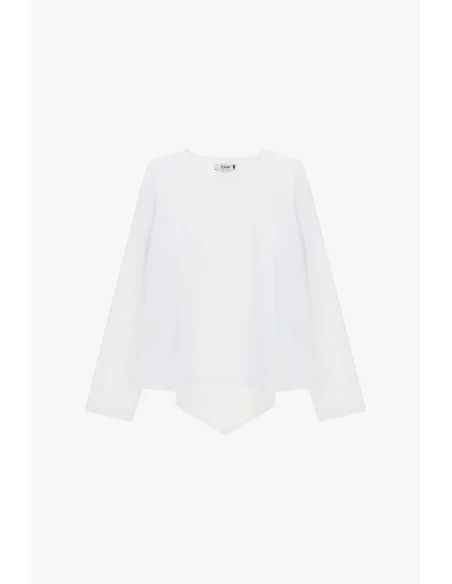 T-Shirt Manica Lunga Con Orlo Asimmetrico Please