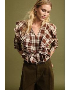 Camicia A Quadri Con Rouches Frontali Please