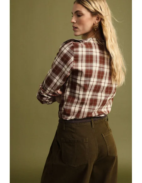 Checked Blouse With Front Ruffles Please