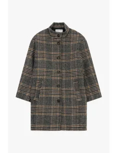 Checkered Coat with Buttons and Side Pockets Please 2