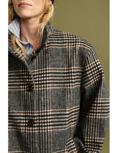 Cappotto A Quadri Con Bottoni E Tasche Laterali Please