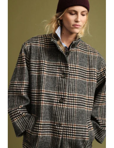 Cappotto A Quadri Con Bottoni E Tasche Laterali Please