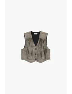 Gilet A Quadri Con Frange E Chiusura A Bottoni Please 2
