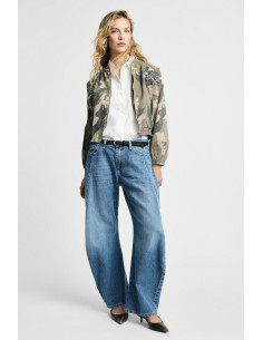 Extra-Wide-Leg Tapered Jeans with Stitching, Please - Vestiti Firma...