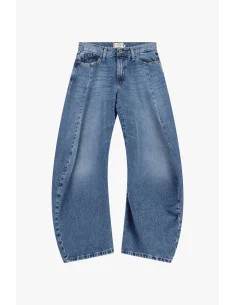 Extra-Wide-Leg Tapered Jeans with Please Stitching 2