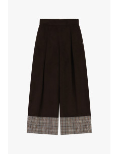 High-waisted checked palazzo trousers with turn-ups – Please - Vest... 2