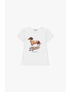 T-Shirt Girocollo Con Stampa Cane Please Please 2