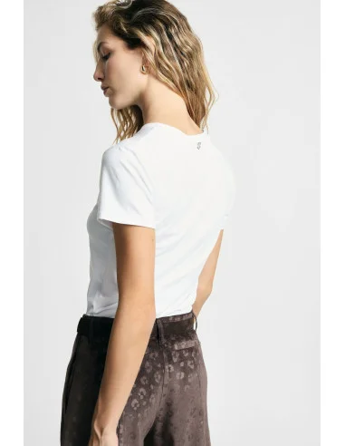 T-shirt à col rond avec imprimé chien Please Please
