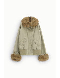 Short Hooded Parka with Fur Trim – Please - Vestiti Firmati Life Sm... 2