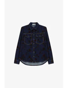 Camicia Denim Con Motivo Floreale E Tasche Please 2