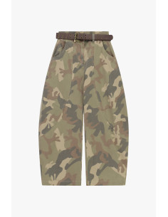 Pantaloni Palazzo Stampa Mimetica Con Cintura Please 2