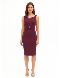 Robe fourreau à décolleté cœur et boucle logo RR à la taille Rinascimento