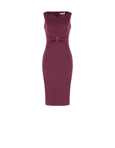 Robe fourreau à décolleté cœur et boucle logo RR à la taille Rinascimento