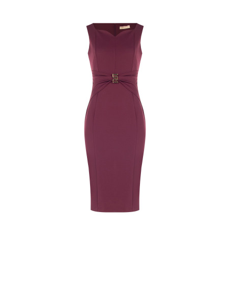 Robe fourreau à décolleté cœur et boucle logo RR à la taille Rinascimento