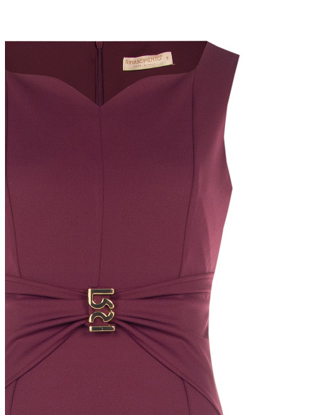 Robe fourreau à décolleté cœur et boucle logo RR à la taille Rinascimento