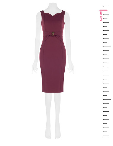 Robe fourreau à décolleté cœur et boucle logo RR à la taille Rinascimento